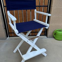 Casual Home 24" Director's Chair White Frame With Navy Canvas