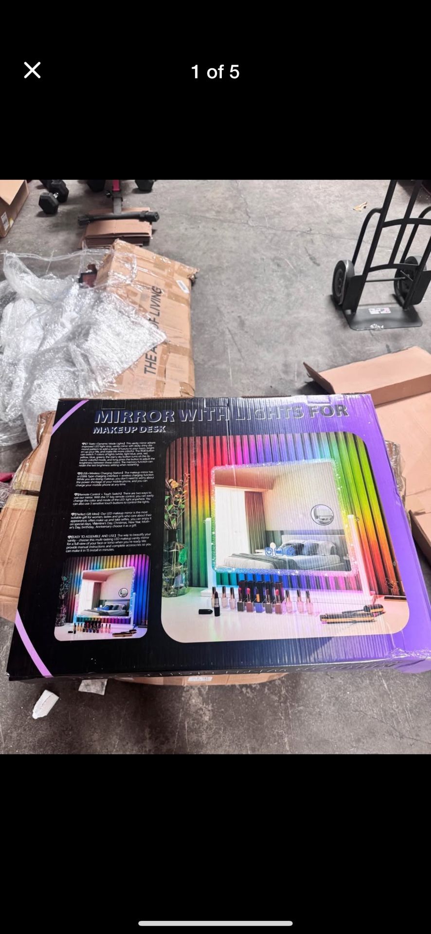 Led Rgb vanity mirror with stand