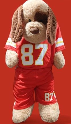 Big Plush Dog With Football Jersey