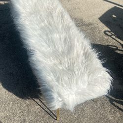 45x16x16” Faux Fur Bench Seat with Hair Pin Legs - Compare @$100