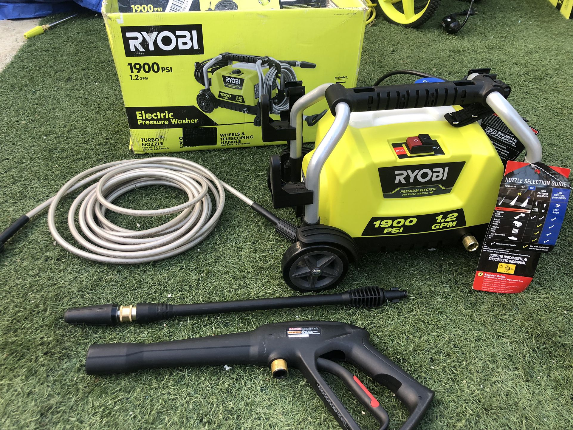 RYOBI 1900 PSI 1.2 GPM Cold Water Wheeled Corded Electric Pressure Washer $90