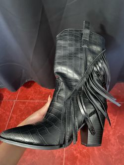 Western Fringe Boots ISNOM  Pointed Toe Cowgirl Boots