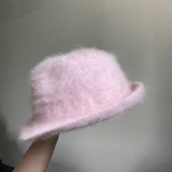 Pastel Pink Fuzzy Fedora 
