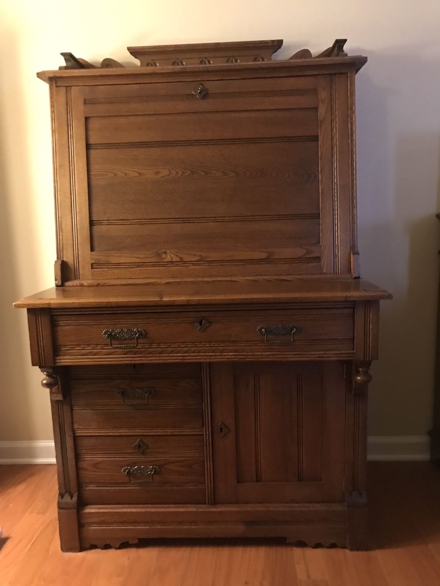 Antique Desk With Cubbyholes Galore