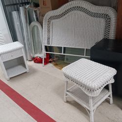 Vintage Wicker Rattan Bedroom Set 