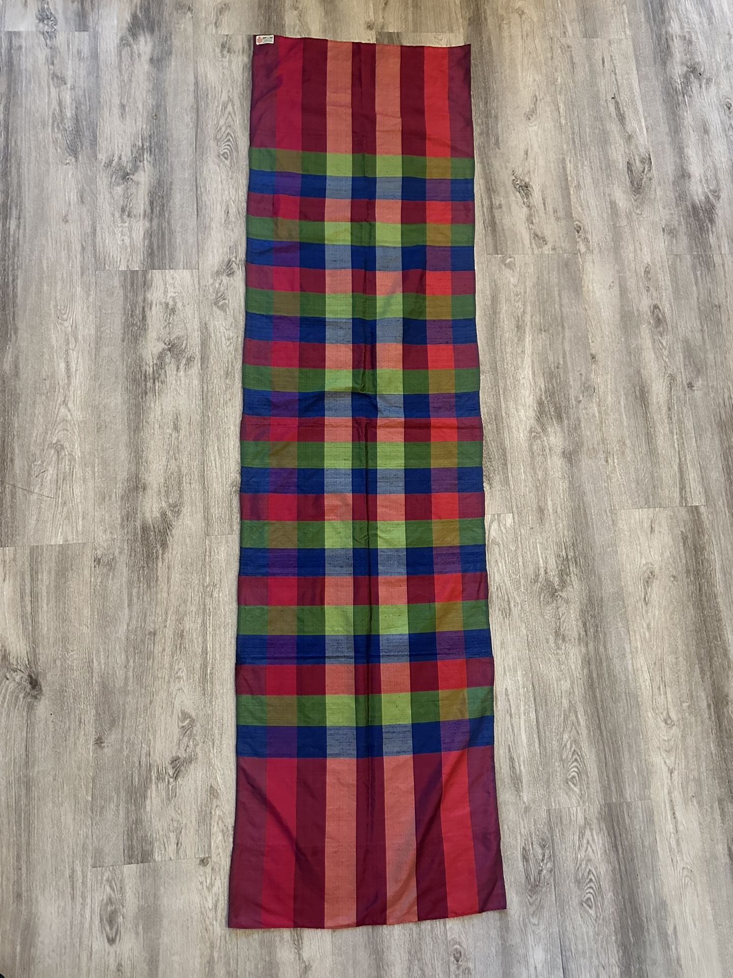 Johnny Co. "Siam" Bangkok, Thailand, 100% pure Thai Silk Scarf ~ Wrap ~ Runner ~ 75” X 21”