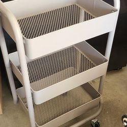 Gray 3 Tier Rolling Cart
