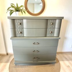 Vintage MCM Green Dresser 