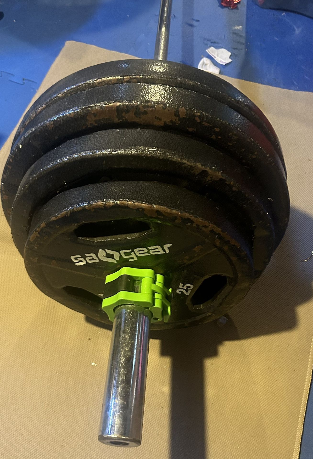 345 Lb Olympic Weight Set With Olympic Bar And Dumbbell Handles