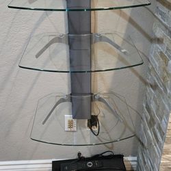 Glass Media Wall Shelves