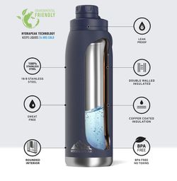  Hydrapeak 40 oz Insulated Water Bottle with Chug Lid