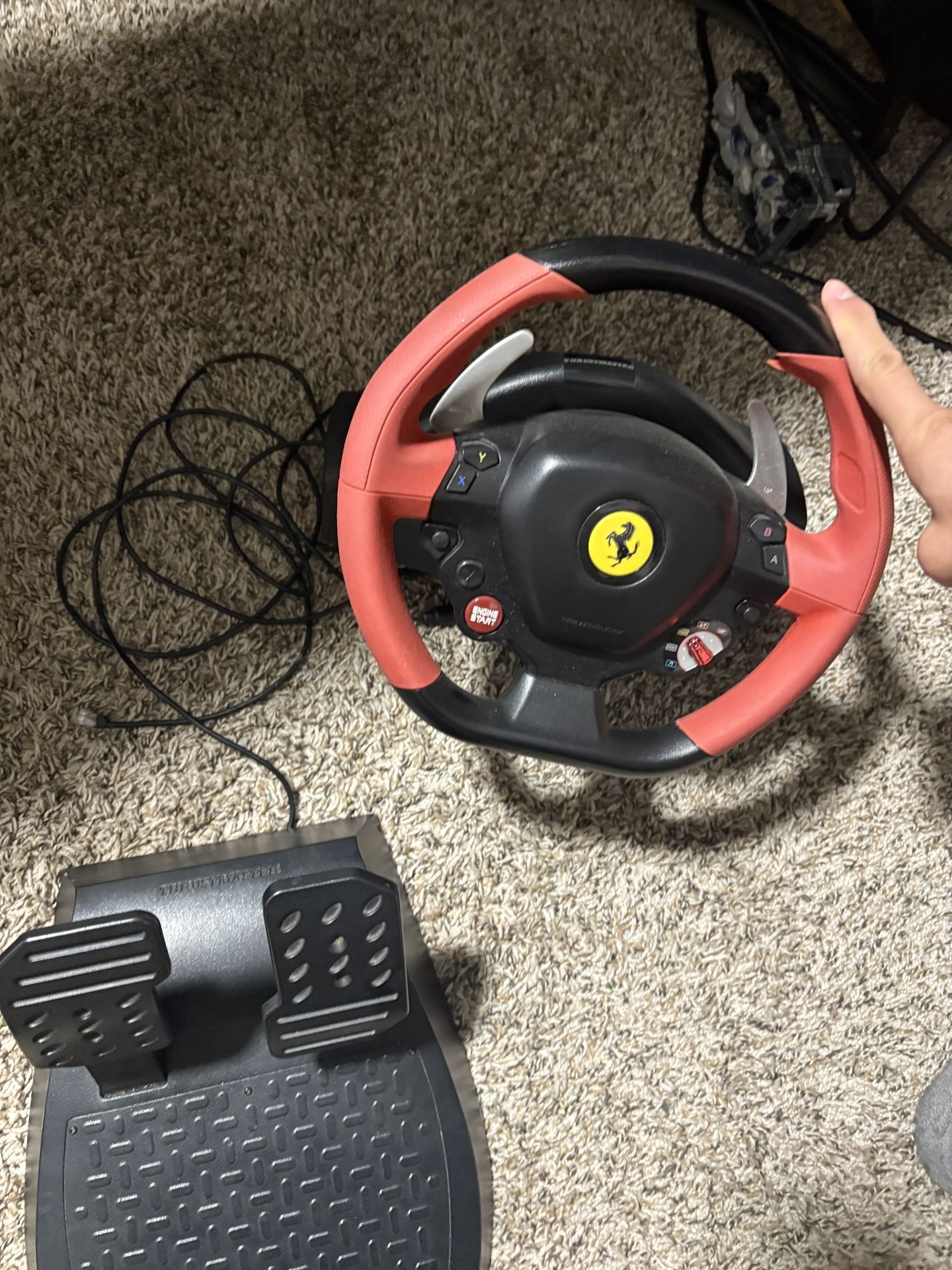 Xbox Ferrari Steering Wheel & Pedals