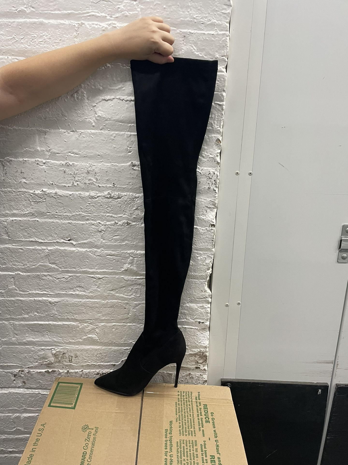 Steve Madden Black Suede Knee High Boots