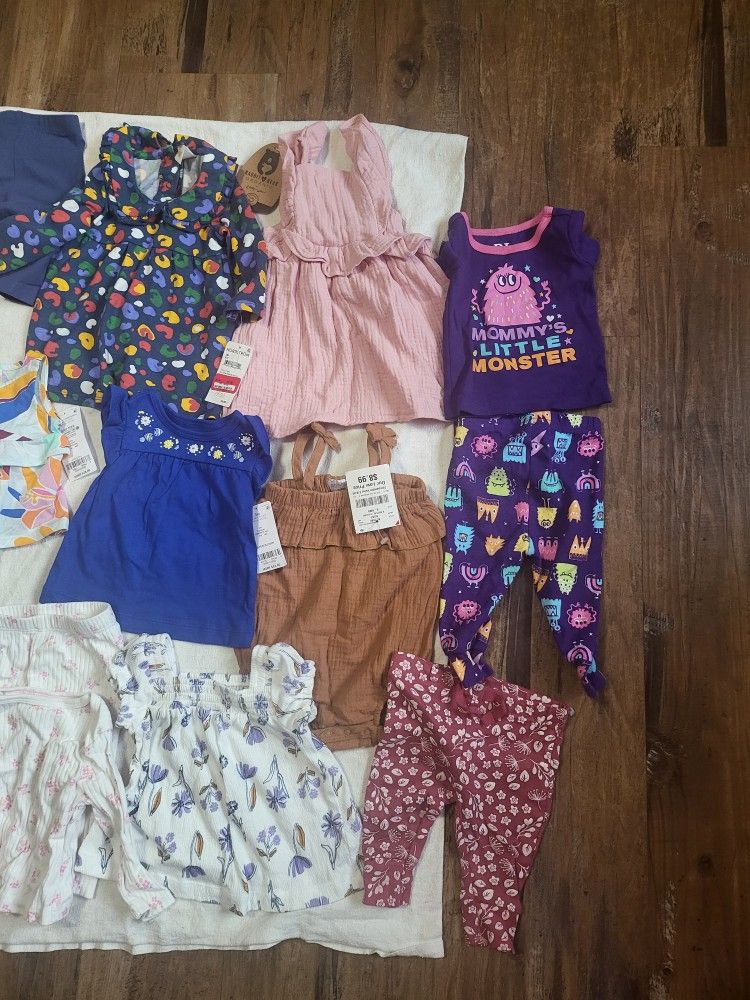 Lot Of 21 Pcs 3 6 Months and 6 9 Months Baby Girl Clothing