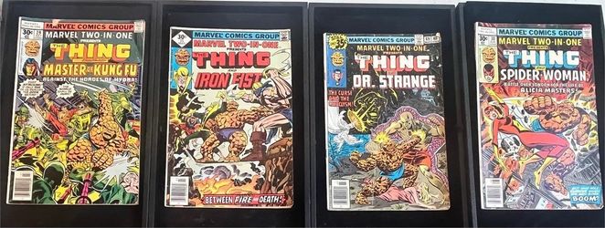 The Thing Marvel Two-in-One 4 Comic Lot – Vintage 1977–1979