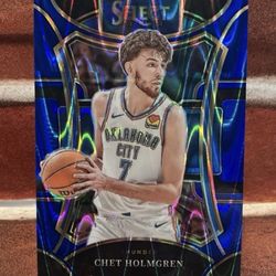 8 card rc lot 2023 Select #360 Chet Holmgren Mezzanine Blue Tectonic /99 Mint . 7 other cards included another Chet RC Moody Ja Morant Jalen Green & K