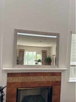 Faux wood mirror