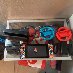 Nintendo With Game And Wires And Everything Else