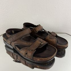 EARTH Vintage 90s Mens Brown Leather Doc Marten Vibes Strappy Fisherman Sandals