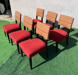 Set of 6 modern upholstered dining chairs