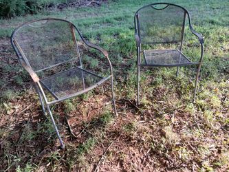 Wrought Iron Outdoor Chairs - 2 Total