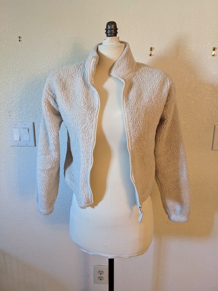 Forever 21 Cream Faux Sherpa Jacket Ladies Size S