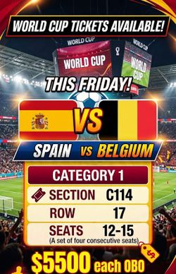 4 tickets! SOFI 7/10 FIFA WORLD CUP QUATERFINAL