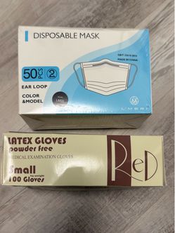 New 50pcs Mask and 100 Gloves (size: small)