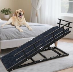 Dog Ramp for Bed - 65" Length, Supports up to 32" Height,Includes Non-Slip Replaceable Carpet