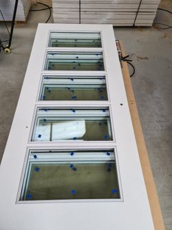 White exterior Door with 5 Glass Panels