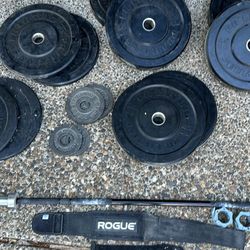 Bumper Plates and Olympic Bar Set