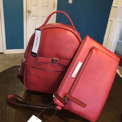 New Nine West Mini Backpack And Matching Wristlet