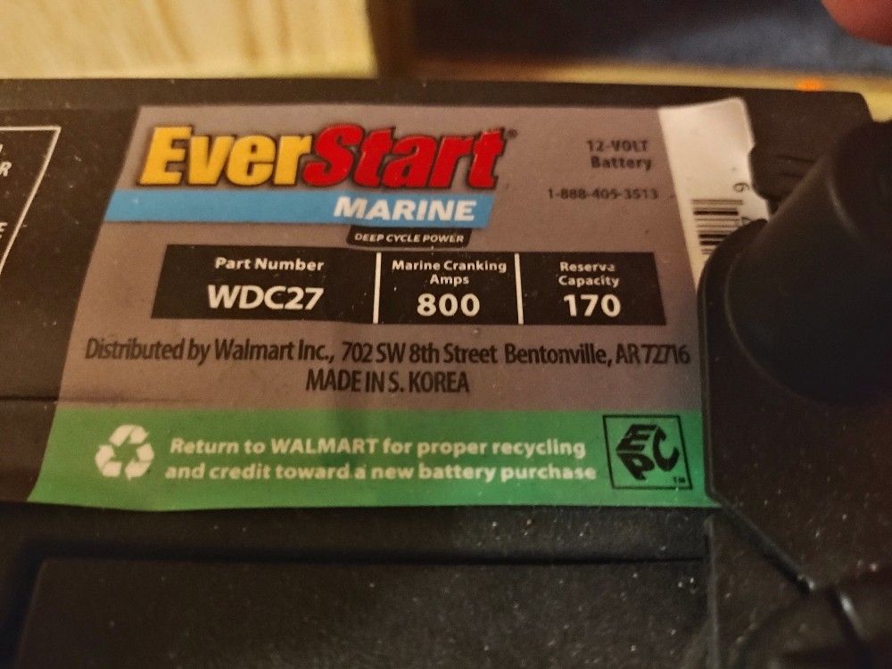 109 Amp Hour Deep Cycle Battery, Never Used