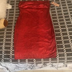 Red Strapless Dress 