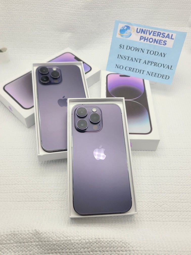 APPLE IPHONE 14 PRO MAX 128GB UNLOCKED. FREE SMARTWACH/ HEADPHONES. PAY $1 TODAY REST IN PAYMENTS. NO CREDIT NEEDED FINANCING