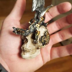 Metal Dragon Skull Figurine