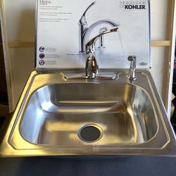 Kohler Drop In Sink With Faucet 25 X 22