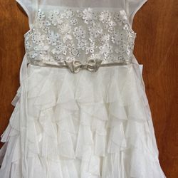 New With Tags Sparkly Ivory/Gold Dress Size 5