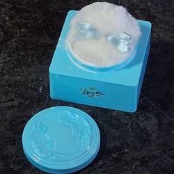 Evyan Most Precious Dusting Powder Blue Box w/Applicator Pouf Near Full