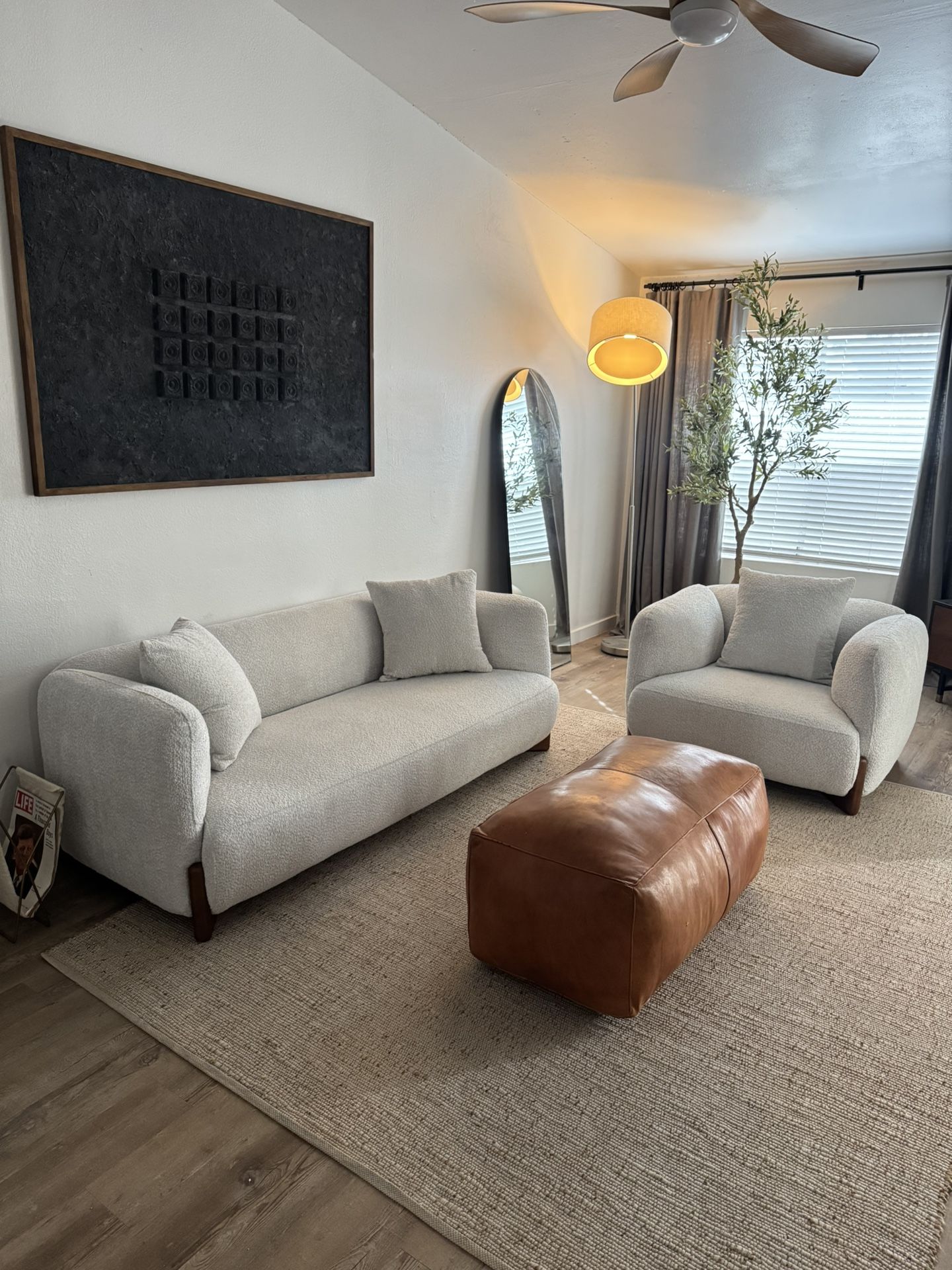 Boucle Sofa & Chair ( Delivery Available ) 