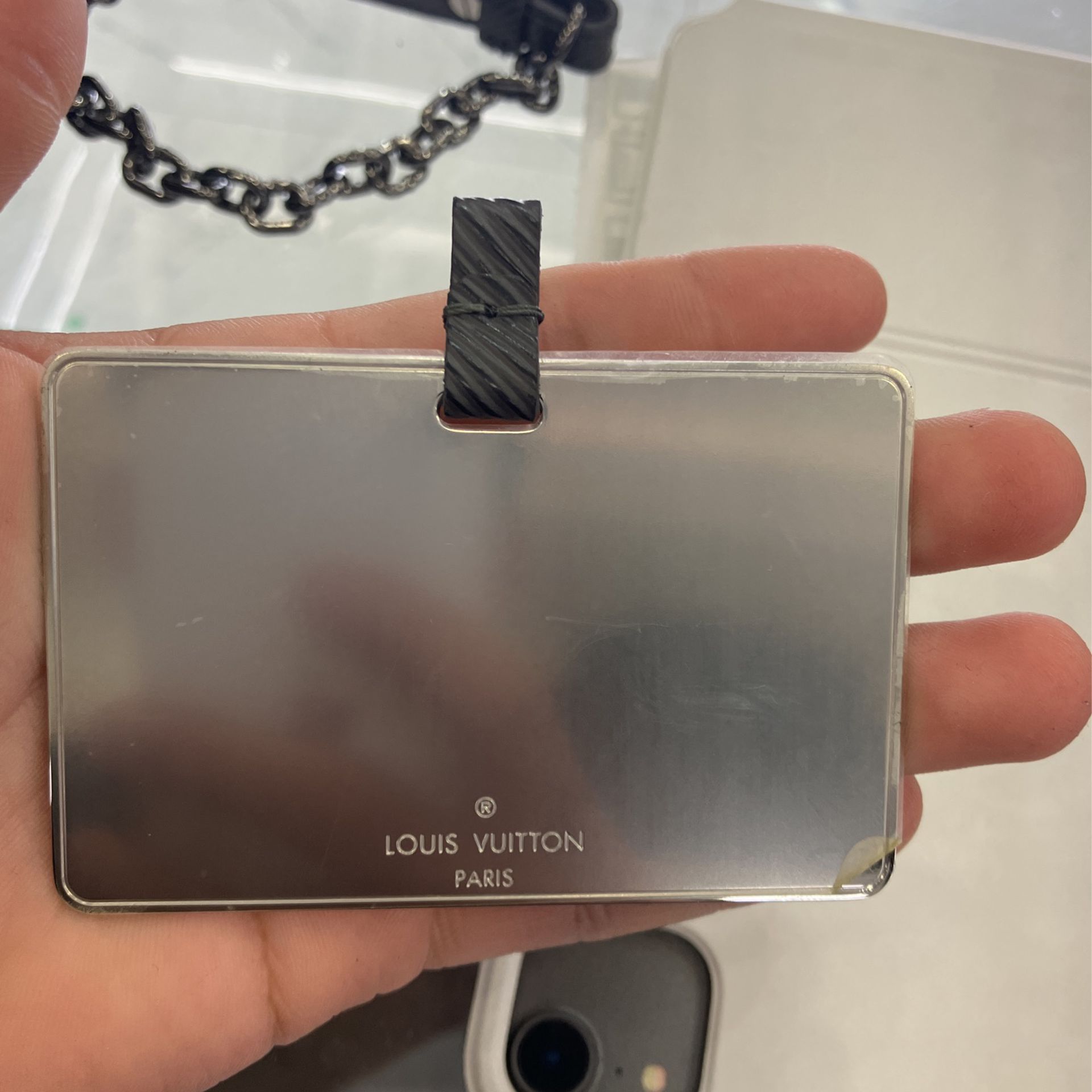 LOUIS VUITTON Transparent Plexiglass Prism ID Card Holder White
