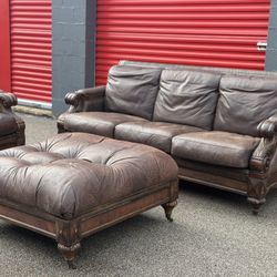 Hillsboro Collection Leather Sectional by T.S. Berry – Free Curbside Delivery