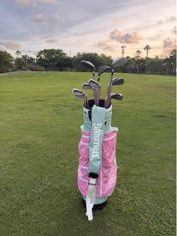 Spalding executive pink clubs and bag