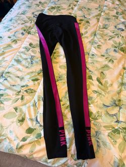 PINK  Size XS  Victoria's Secret  Black/Pink Colorblock High Rise  Leggings