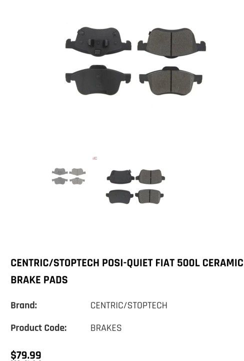 Front Brake Pads Fiat 500 New In Box Posi Quiet Brake Fluid