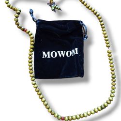 Green Sandalwood beaded mala bracelet/necklace with Chinese knot