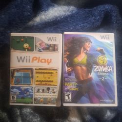 TWO WII GAMES (WII PLAY AND ZUMBA FITNESS 2)