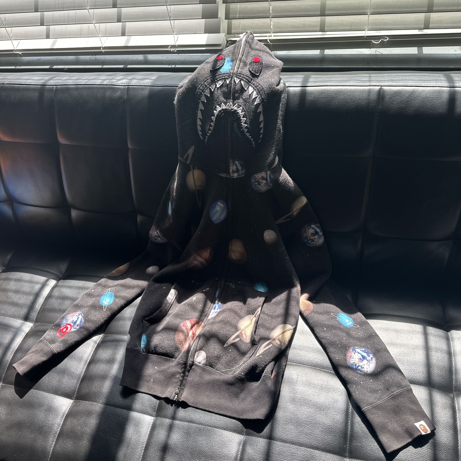 BAPE Space Shark full zip hoodie in black and multi-color