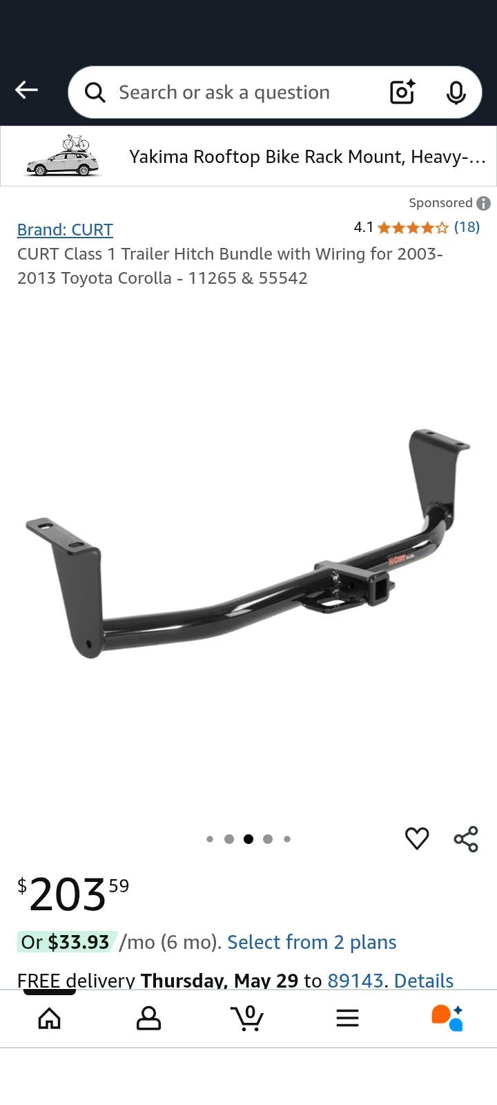 4615 Toyota Corolla Hitch