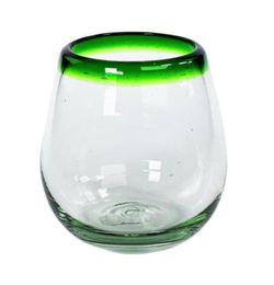 Brand New Set of 4 World Market Rocco Handcrafted Recycled Stemless Wine Glasses